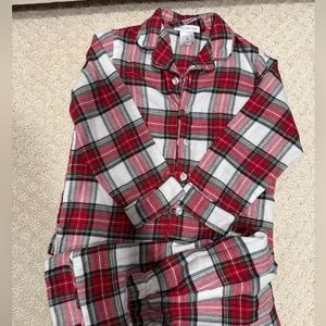 Pottery Barn Kids Christmas Holiday Red Plaid Pajama Set Toddler Size 4